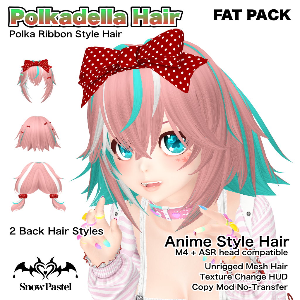 SnowPastel Polkadella Hair